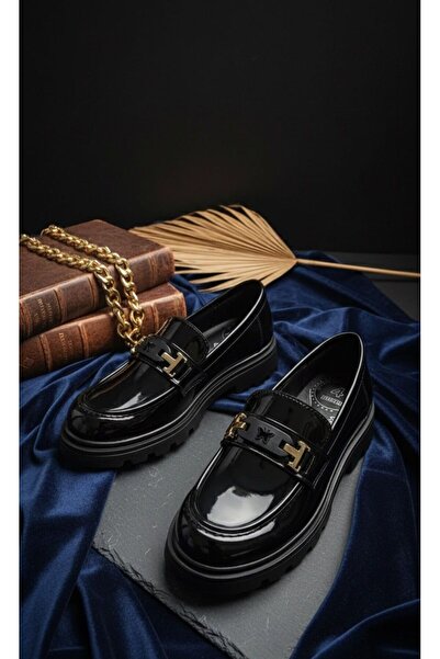 Slipcat Women's Thick Sole Orthopedic Comfort Sole Leather-Look Loafer – Black