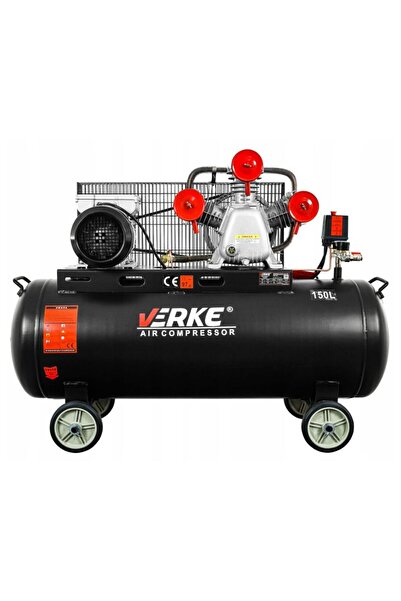 VERKE Compresor 150 litri, 3 pistoane pe ulei, motor electric 4 CP, 230 V, 360 L/min, presiune 8 bari, pro
