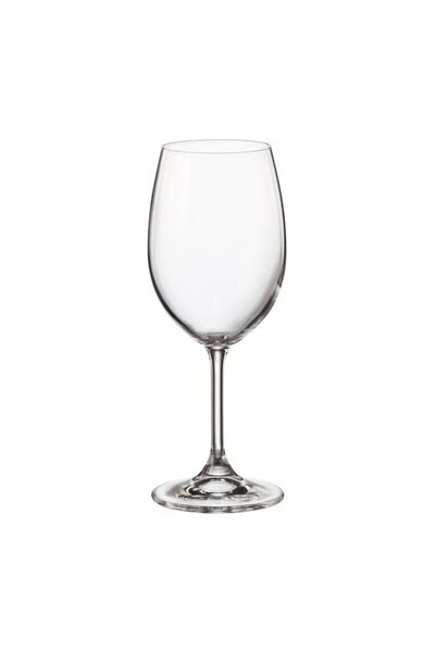 BOHEMİA CRYSTAL Set of 6 Crystal Bohemia Sylvia wine glasses 350 ml (transpar...