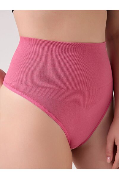 MİSTİRİK Montela Model Corset Tummy and Abdomen Tightening Thong Panties Dusty Rose Color
