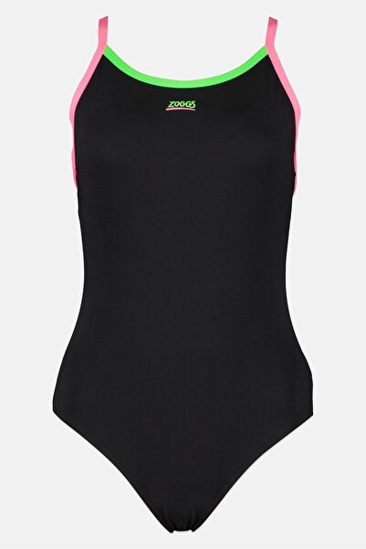 Zoggs Women Embroidered Logo Sleeveless One Piece Swimsuit, Black