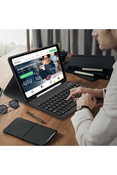 HYX حافظة لوحة مفاتيح لجهاز سامسونج جالاكسي تاب S10 FE 2025 / S9 FE 10.9 / جالاكسي تاب S9 11 - أسود