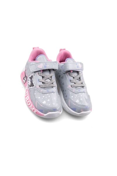 kuromi 725 Orthopedic Girl's Preschool Grey/Pink Light-Up Sneaker