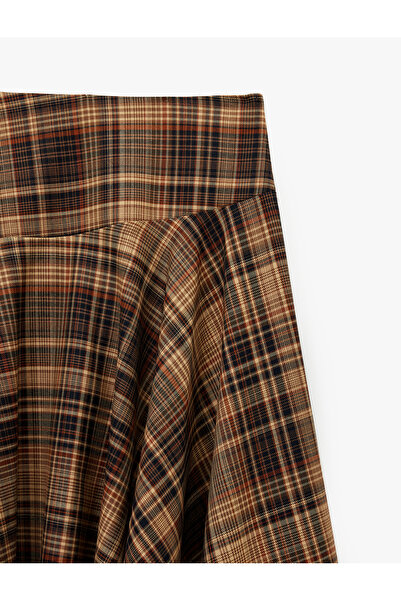 Koton Ασύμμετρη κομμένη φούστα μίντι καρό