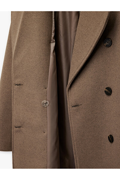 Koton Μακρυμάνικο παλτό με τσέπες διπλό πέτο με ζώνη