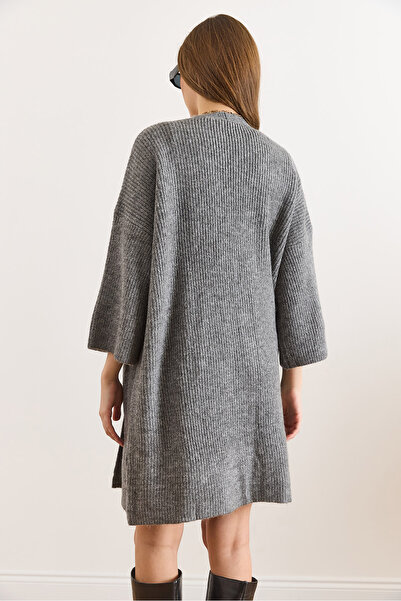 Olalook Women's Smoked Soft Textured Pocketed Knitwear Cardigan Hrk-19000424