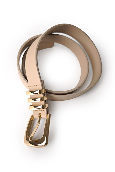 Ecrou Square Buckle Belt Beige