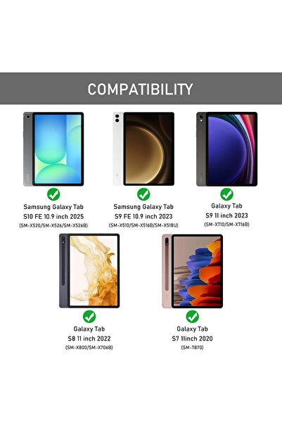 HYX حافظة لوحة مفاتيح لجهاز سامسونج جالاكسي تاب S10 FE 2025 / S9 FE 10.9 / جالاكسي تاب S9 11 - أسود
