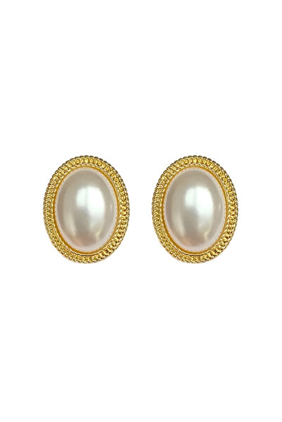 Eva Grace Cercei cu clips Thema, aurii, cu perle si model vintage