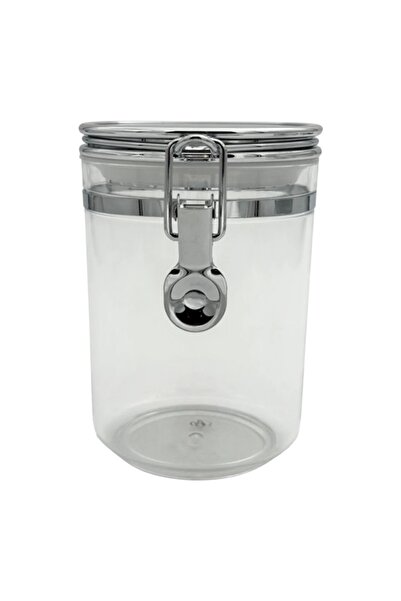 B&D Glass Food Storage Jars, 3-Piece Round Clear Canister Set with Silver Airtight Lids