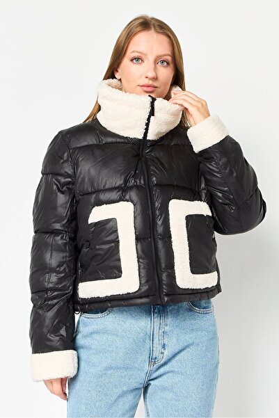 French Connection Women Quilted Puffer Jacket, Black