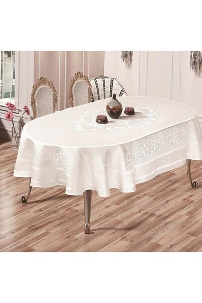 Global-Store Oval tablecloth Global Store 160x220 cm cream-caramel