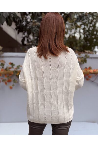 DenizEge Πλεκτά με σχέδιο αστεριών εκρού