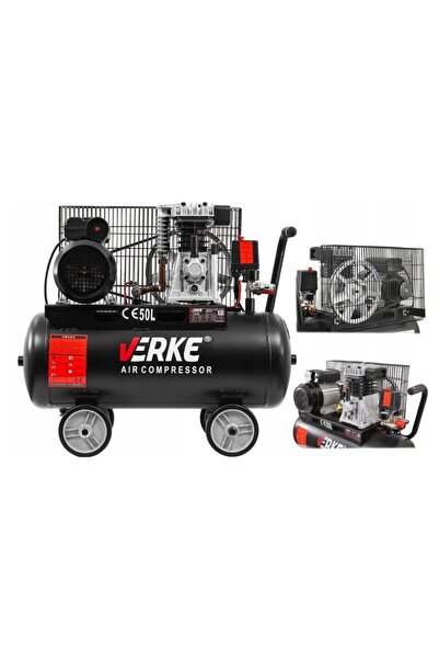 VERKE Compresor de aer , 2CP 230V 130 L/min 8 bari, capacitate rezervor 50 litri,