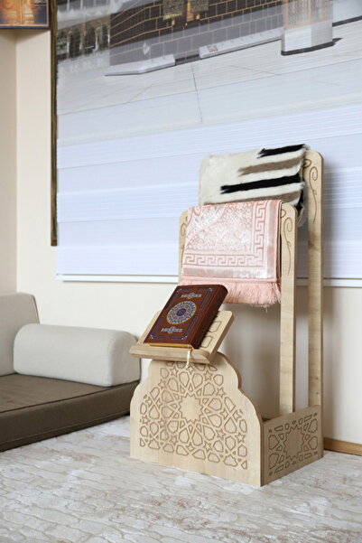 ihvan online Ahşap Rahleli Seccade Askısı, Ev ve Cami için Dekoratif Seccadelik