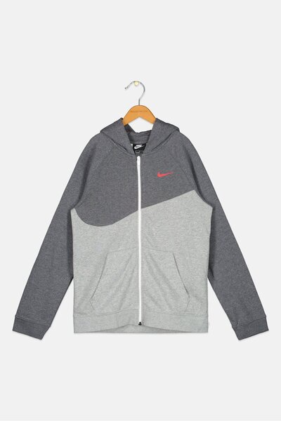 Nike Kids Boy Two Tone Long Sleeve Outdoor Hooded Jacket, Multicolor