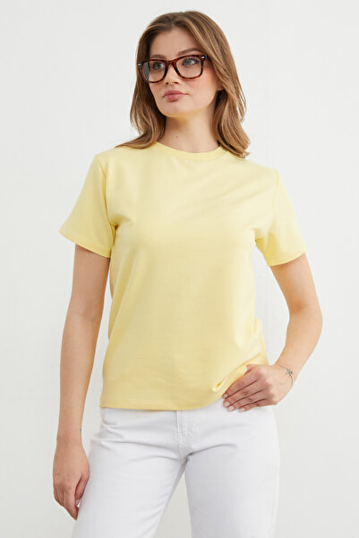 Fulla Moda Basic T-shirt με Γιακά Crew