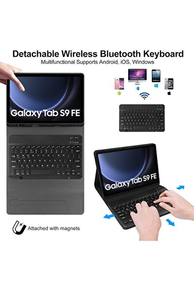 LACHESİS Keyboard Case for Samsung Galaxy Tab S10 Lite/S10 FE/S9 FE/S9 (10.9''/11'') - Black