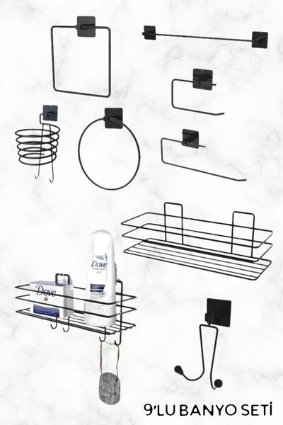 Home Stuff 9'lu Banyo Seti Avantajlı Banyo Mutfak Havluluk Organizer Düzenleyici