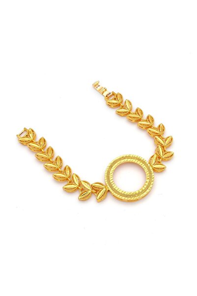 FerizZ Altın Kaplama İmitasyon Çiçek Desenli Yarım Çerçeve Bileklik BLK-1185