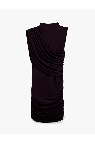 Koton Αμάνικο Μίνι Βραδινό Φόρεμα με λαιμόκοψη ντραπέ