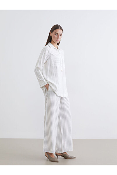 LC Waikiki Elastic Waist Striped Women's Trousers