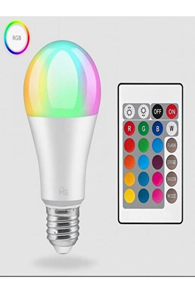 CAILON Uzaktan Kumandalı Renk Değiştiren Ampul Rgb 9w Beyaz Dahil