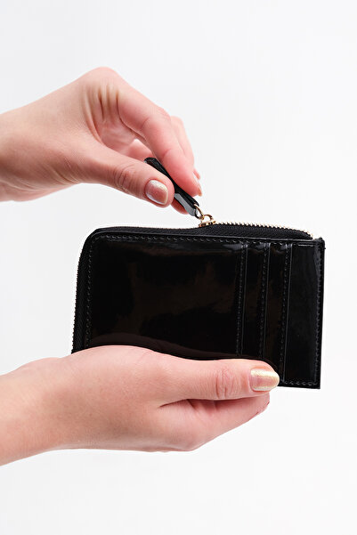 Addax Patent Leather Mini Card Holder Wallet Czdn153