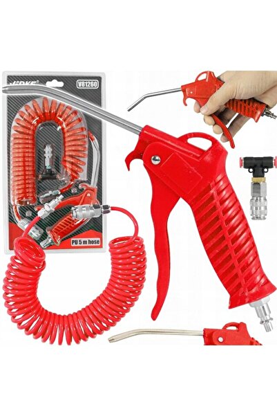 VERKE Πιστόλι φυσητήρα με λάστιχο 5 μέτρων και σύνδεσμο σε σχήμα Τ,