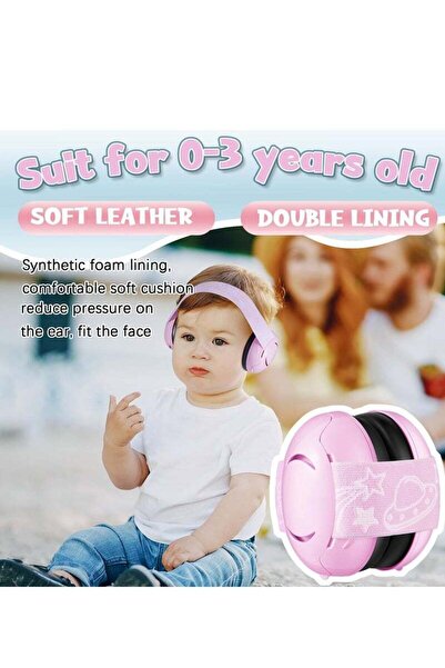 Generic Kids Ear Protection Noise Cancelling with Adjustable Headband - Blue/White/Pink, 3pcs