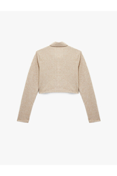 Koton Long Sleeve Shirt Collar Buttoned Knitwear Pajama Top