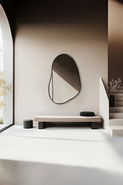 Fawdecor Premium Ahşap Çerçeveli Banyo Aynası Hol Aynası Duvar Aynası - Moder...