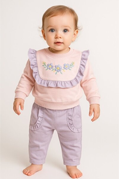 Superbaby Set bluzita si pantaloni Cocuk pentru fetite, 100% bumbac