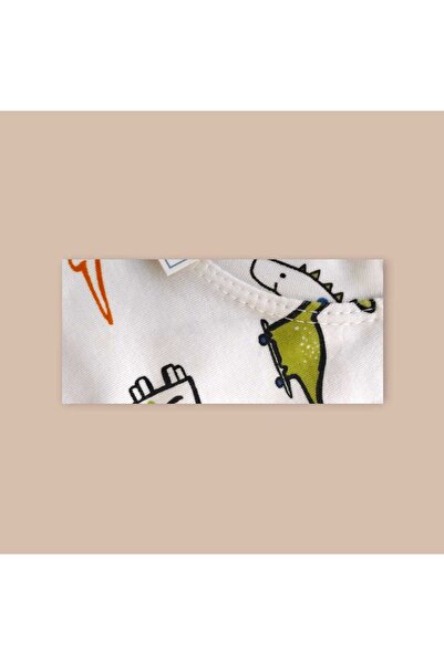 Kindo Baby Children's Patterned Long Sleeve Pajama Set with Snap Buttons on the Shoulders