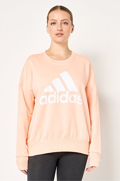 adidas Women Sportswear Fit Long Sleeves Outdoor Sweatshirt, Peach