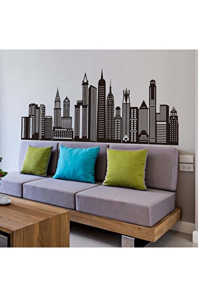 Amimagen ملصقات حائط أفق المدينة السوداء - صورة ظلية للمدينة - ديكور غرف نوم ...