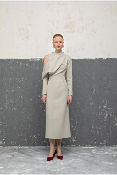 KAMEYA Stone Midi Dress with Shoulder Detail