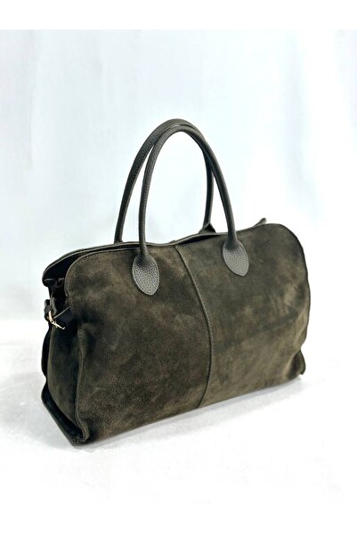 modvina Genuine Suede Leather Khaki Large Size Premium Quality Shoulder Bag