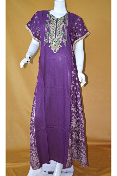 Zainah Elegant Embroidered Modest Jalabiya Dress for Women – Wide Bottom, Bat...