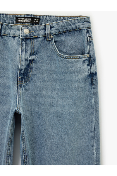 Koton Βαμβακερό τζιν παντελόνι με ίσια εφαρμογή - ίσιο τζιν