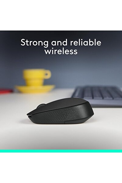 logitech M171 Wireless Mouse with USB Mini Receiver, Optical Tracking, 12-Month Battery - Black