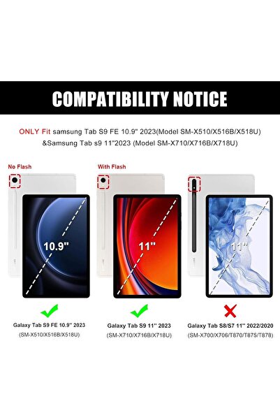 LACHESİS Keyboard Case for Samsung Galaxy Tab S10 Lite/S10 FE/S9 FE/S9 (10.9''/11'') - Black