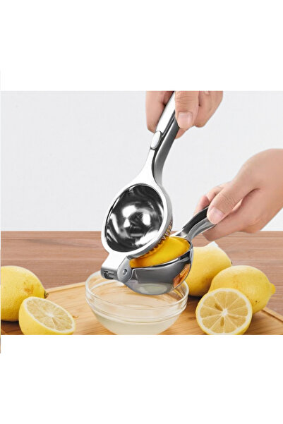 ZUZU MADE Büyük Boy Paslanmaz Çelik Döküm Portakal Limon Narenciye Sıkacağı L...