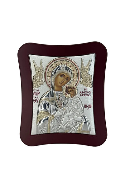 SLEVORI Icoană din argint Mamă și copil 18,6 x 15,8