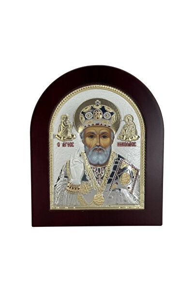 SLEVORI Icoană din argint Sfântul Nicolae 18,6 x 15,8 cm