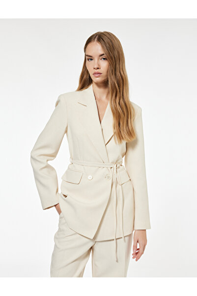 Koton X Sima Tarkan - Кръстосано сако с дълги ръкави, колан и прекалено голям размер