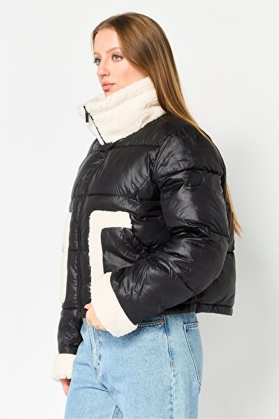French Connection Women Quilted Puffer Jacket, Black