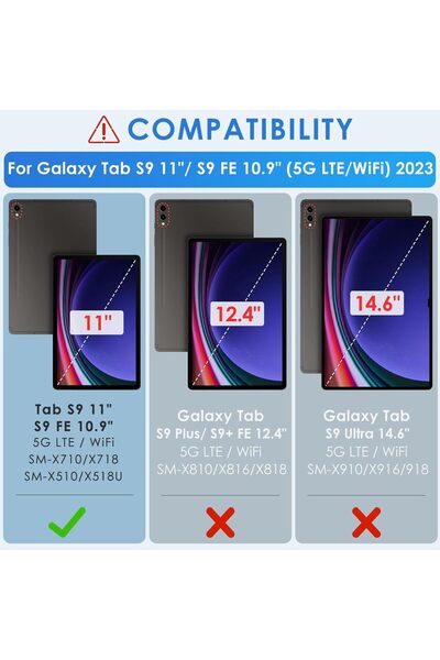 HYX Backlit Keyboard Case for Samsung Galaxy Tab S9 / S9 FE / S10 FE (10.9-11") with Detachable