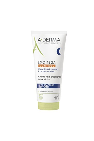 A-DERMA Exomega Control επανορθωτική κρέμα νύχτας για ξηρό δέρμα, 200 ml