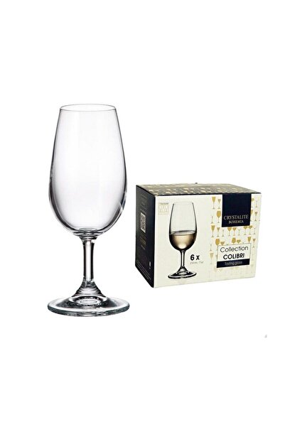 BOHEMİA CRYSTAL Set of 6 Colibri Wine Glasses, 210 ml